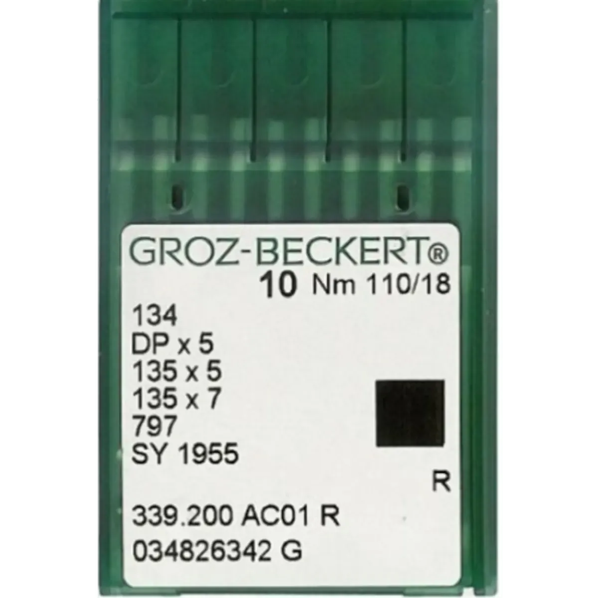 Groz-Beckert Industrial Lockstitch Needles 134R, 135x7, 135x25, DPx5