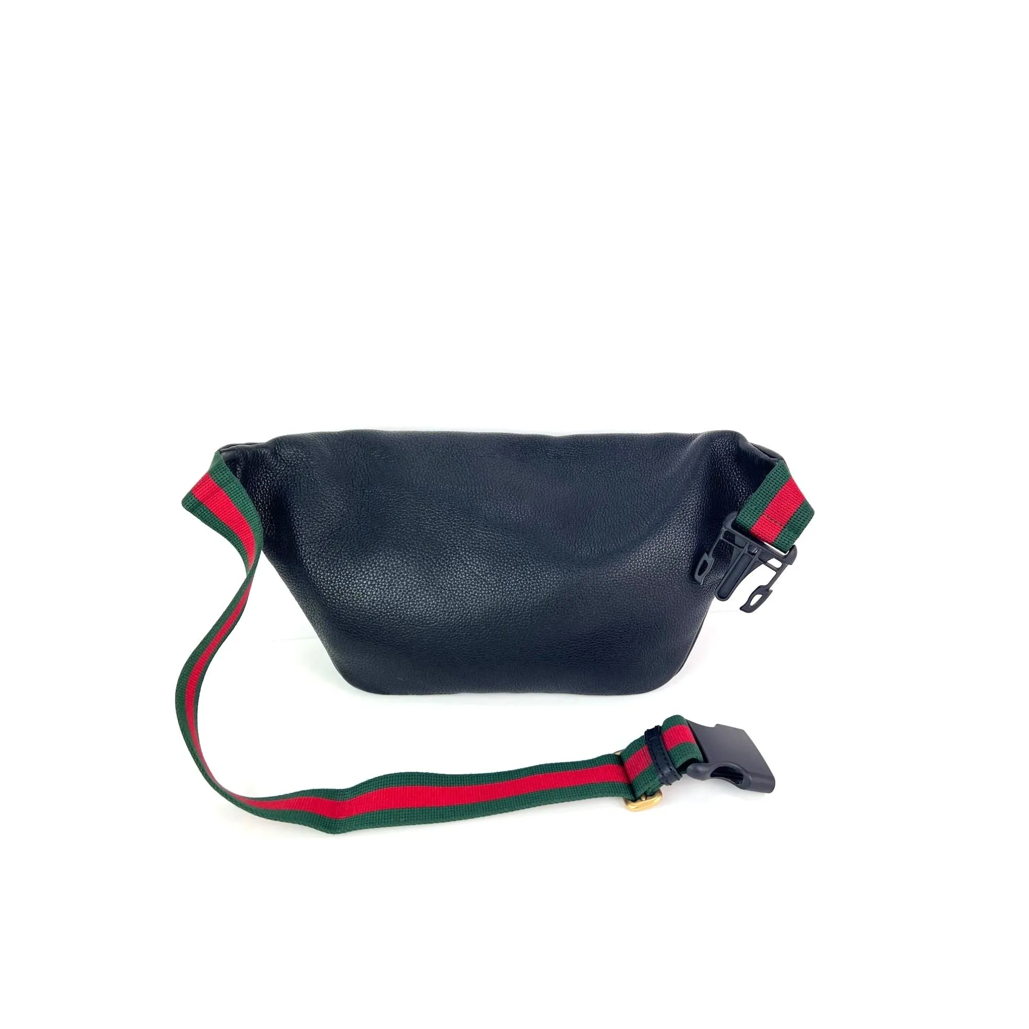Gucci Grained Calfskin Black  Logo Belt Bag Fanny Pack
