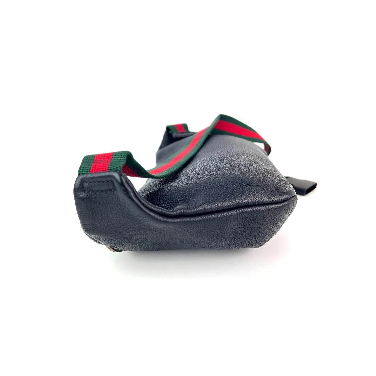 Gucci Grained Calfskin Black  Logo Belt Bag Fanny Pack