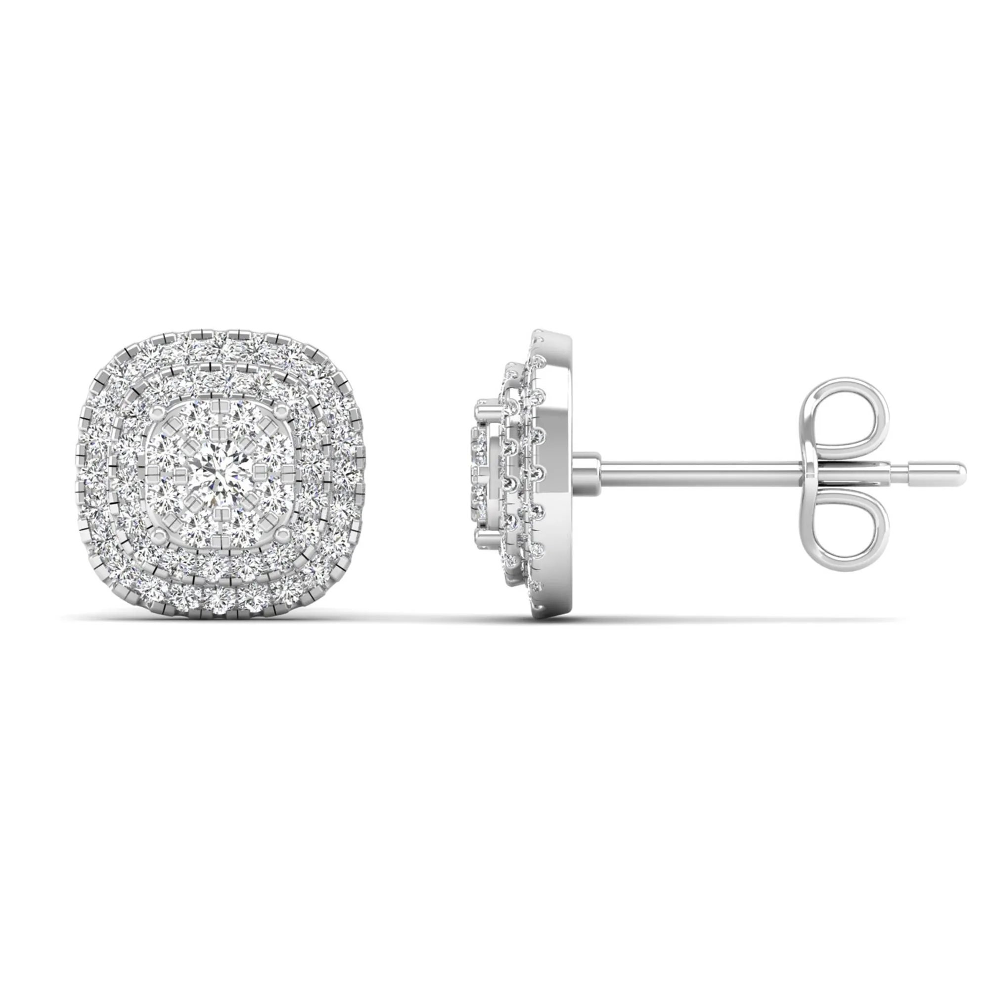 Halo Cluster Diamond Stud Earrings