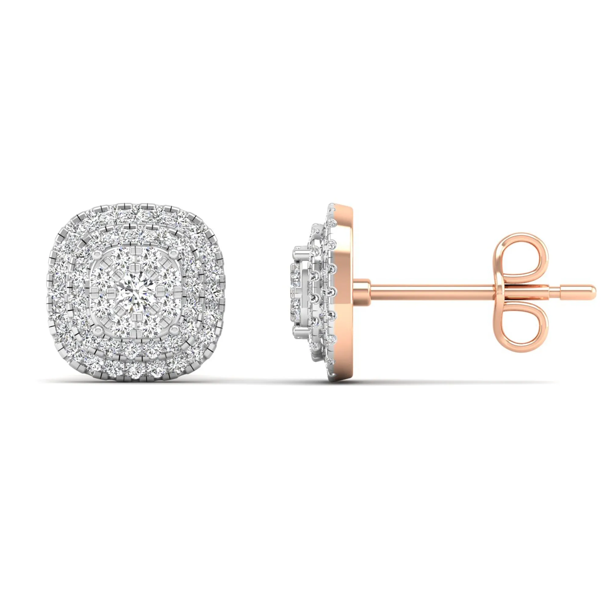 Halo Cluster Diamond Stud Earrings