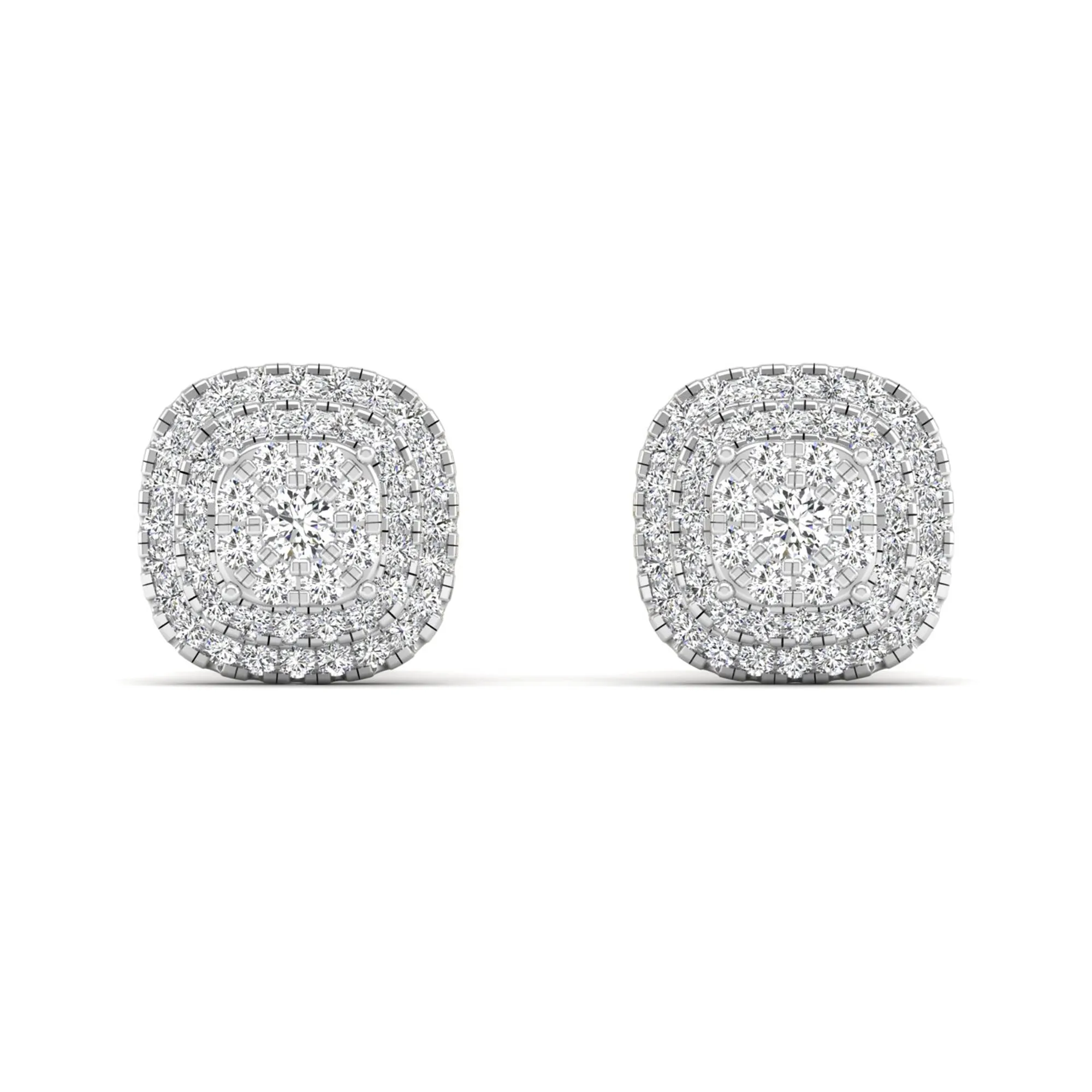 Halo Cluster Diamond Stud Earrings