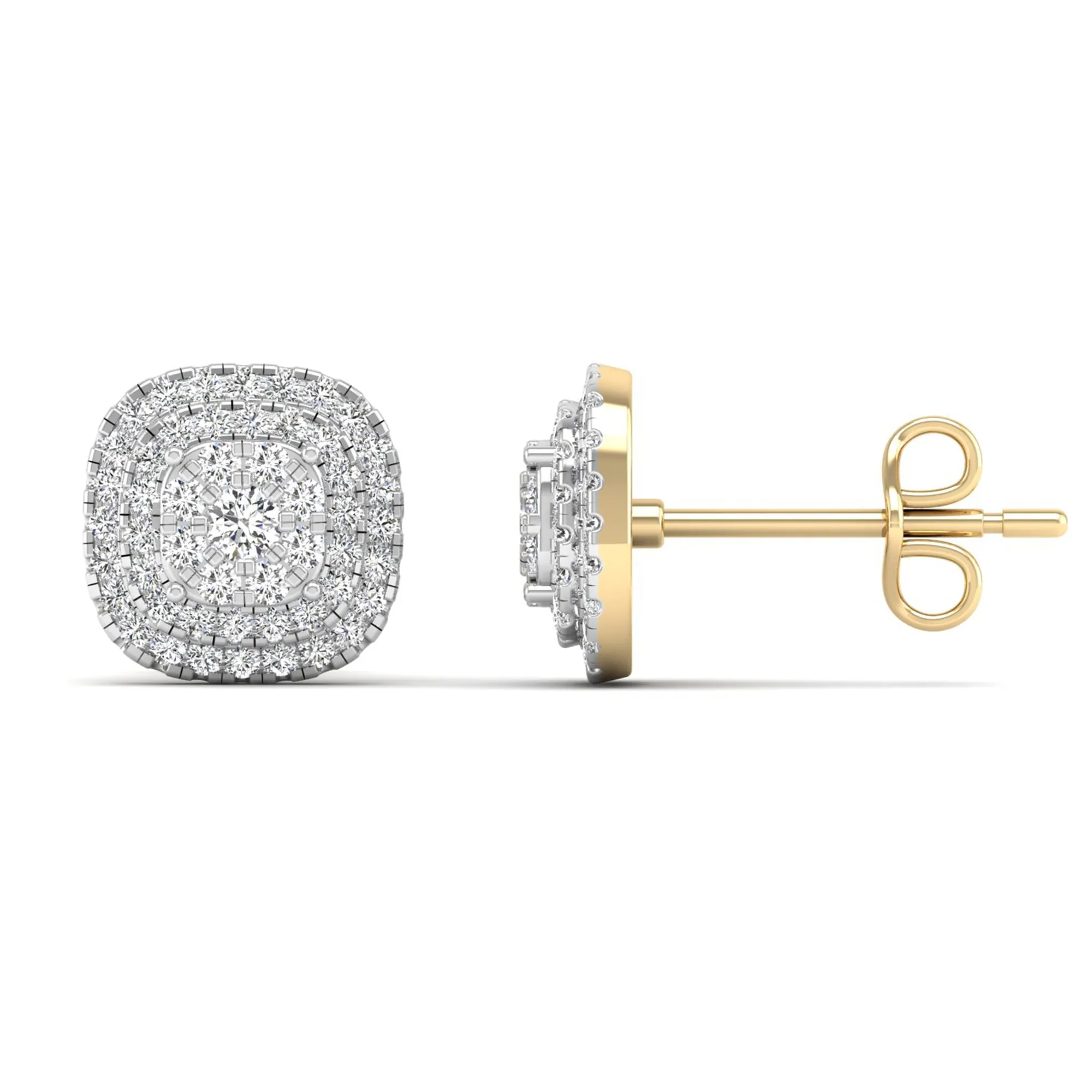 Halo Cluster Diamond Stud Earrings