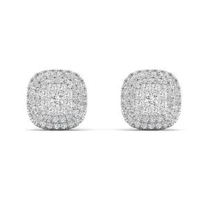 Halo Cluster Diamond Stud Earrings