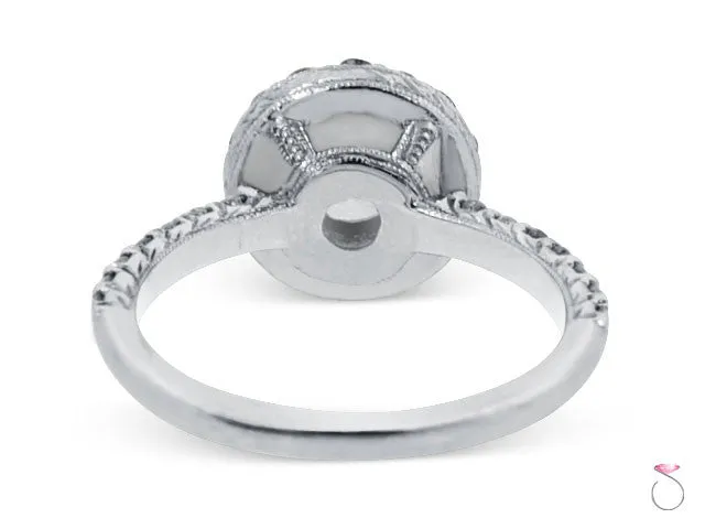 Halo Style Round Cut Diamond Engagement Ring 2.09ctw in 18K