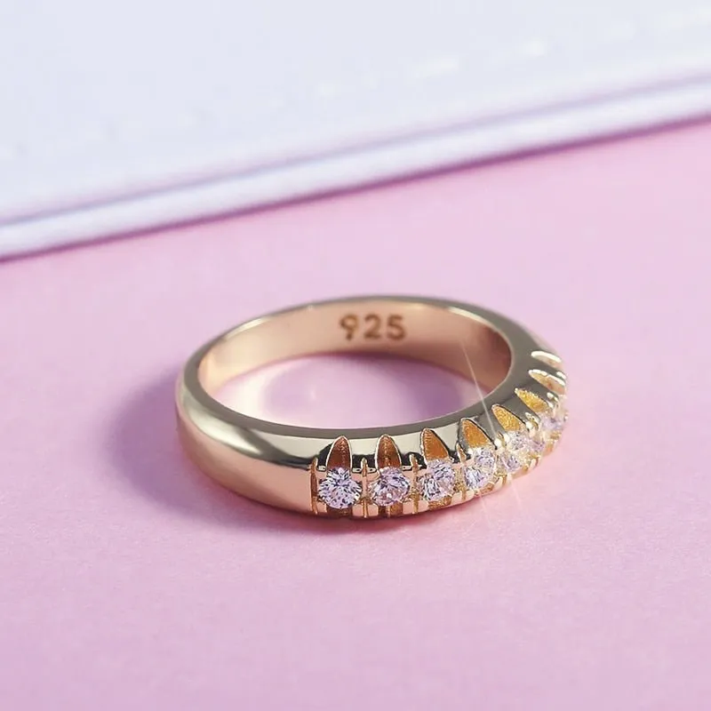 Halo White Sapphire Ring 14k Yellow Gold Micro Engagement Jewelry
