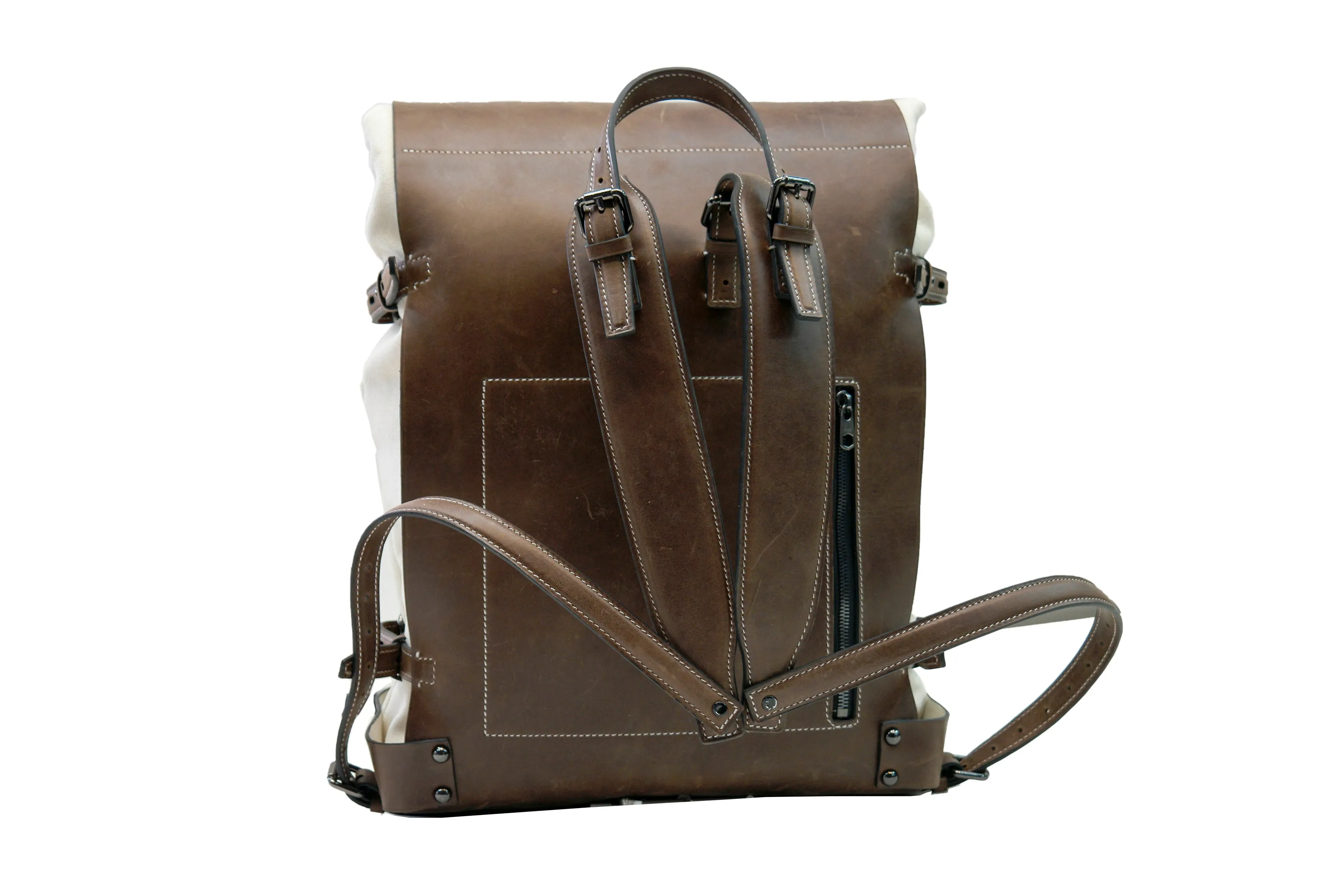 Handmade Leather Backpack   Waxed Canvas Backpack  Bushcraft Backpack  Travel, Camping, Hiking