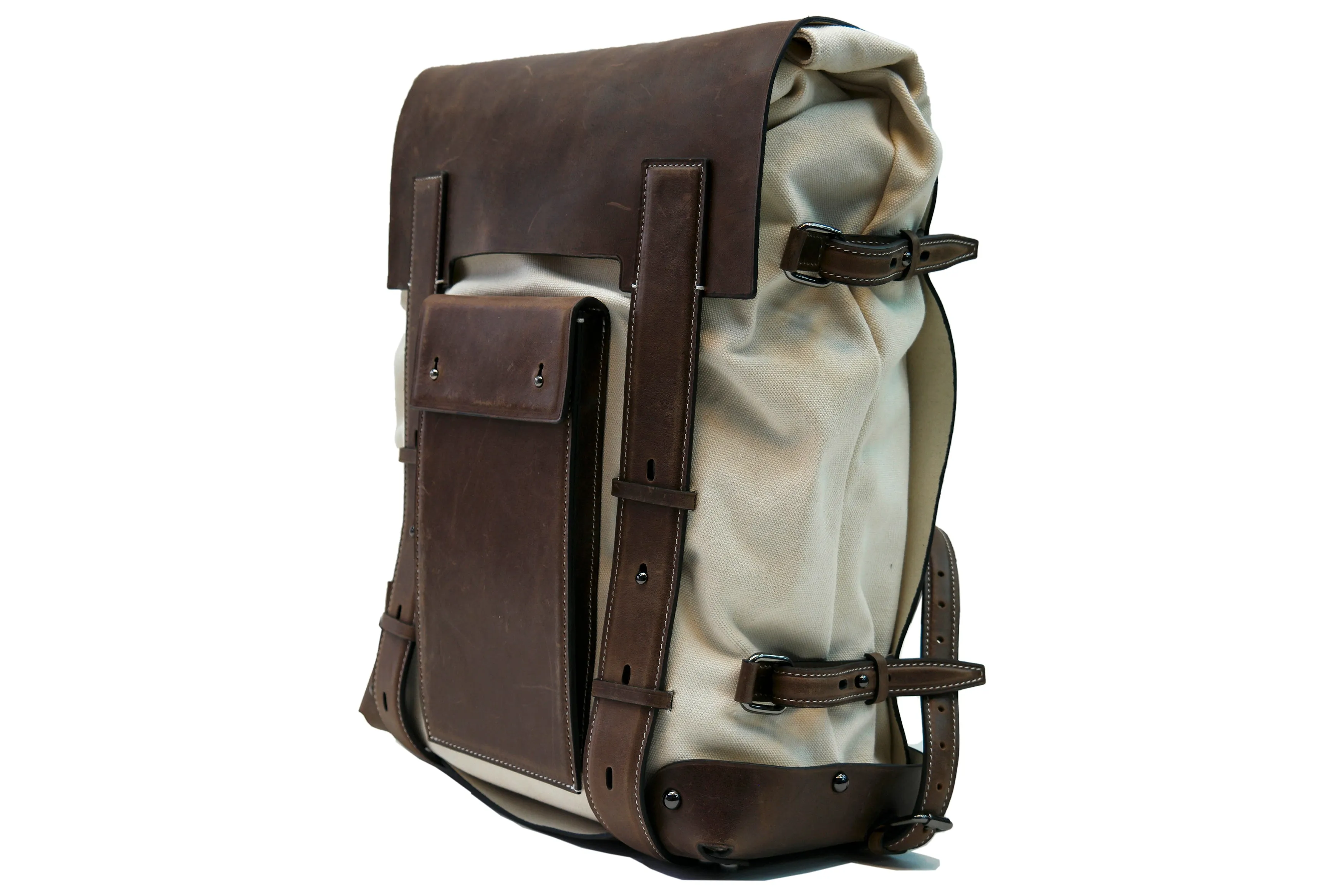 Handmade Leather Backpack   Waxed Canvas Backpack  Bushcraft Backpack  Travel, Camping, Hiking