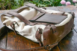Handmade Leather Backpack   Waxed Canvas Backpack  Bushcraft Backpack  Travel, Camping, Hiking