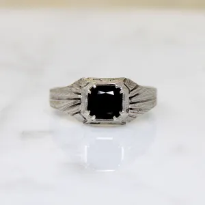 Handsome Onyx & White Gold Art Deco Ring