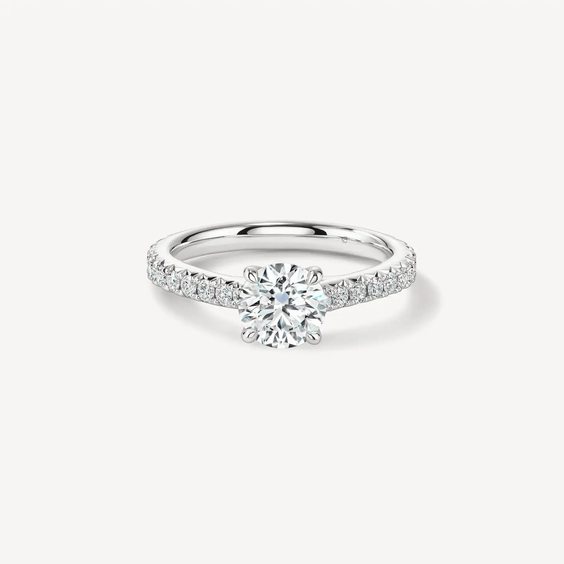 Hearts on Fire Cathedral Solitaire Ring with Diamond Band