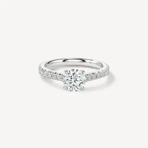 Hearts on Fire Cathedral Solitaire Ring with Diamond Band