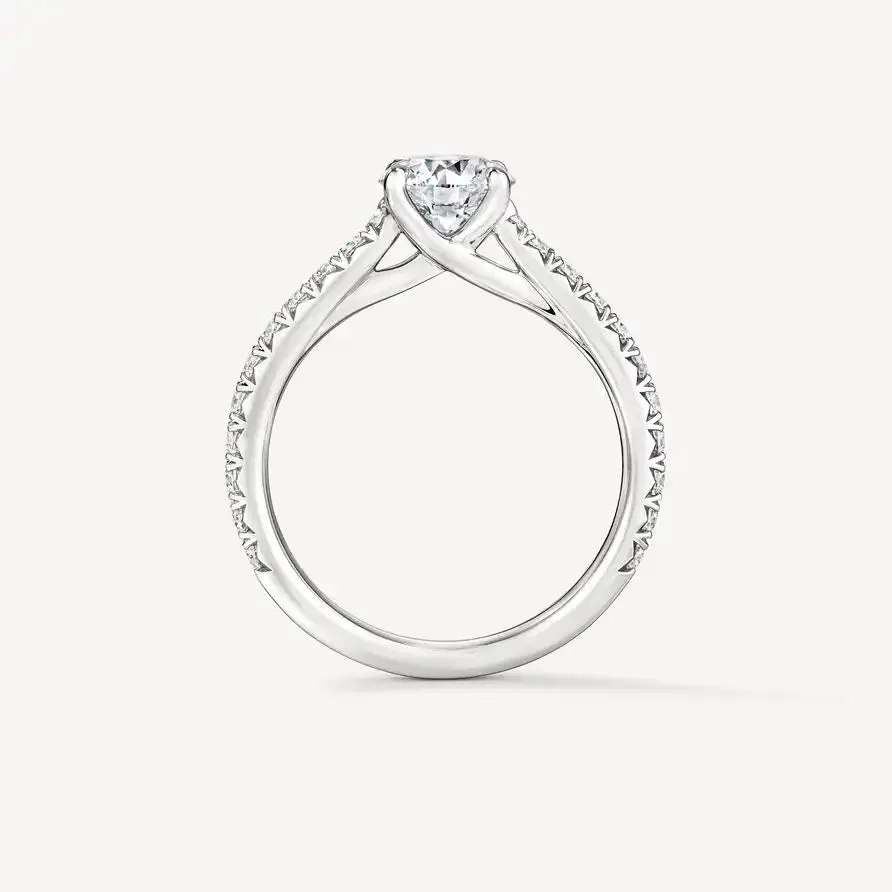 Hearts on Fire Cathedral Solitaire Ring with Diamond Band