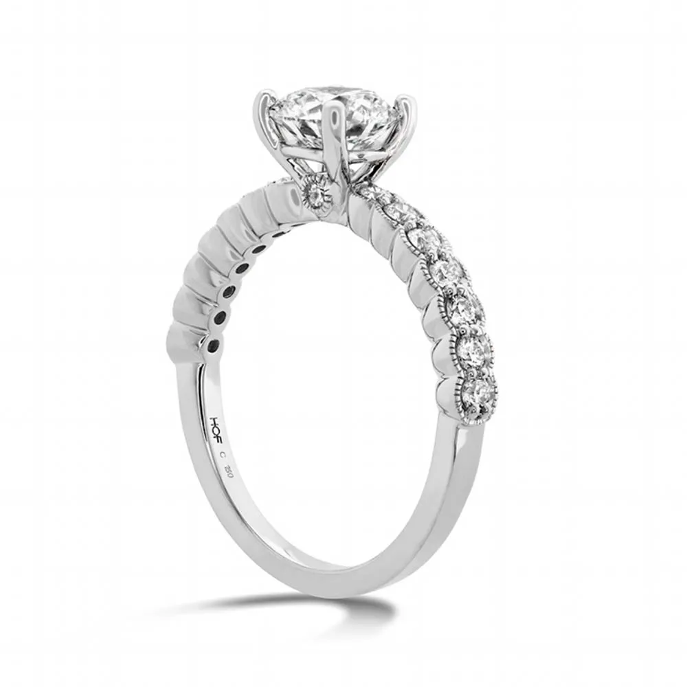 Hearts on Fire Isabelle Milgrain Engagement Ring - Semi-Mount