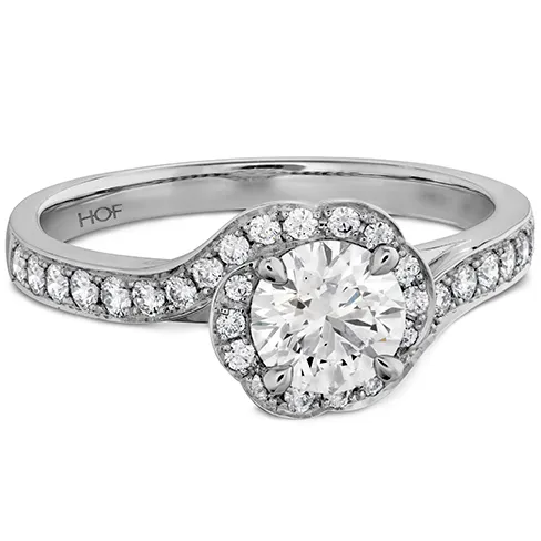 Hearts On Fire Lorelei Bloom Engagement Ring with Diamond Band