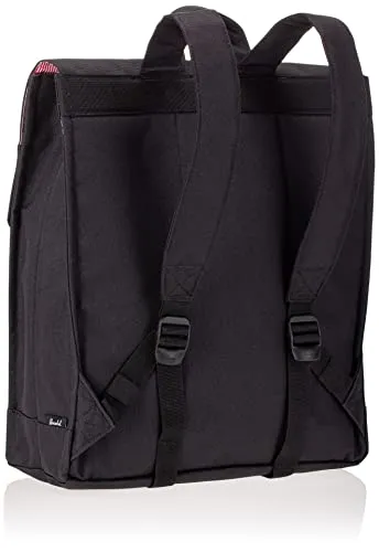 Herschel City Backpack, Black/Tan Synthetic Leather, Mid-Volume 14.0L