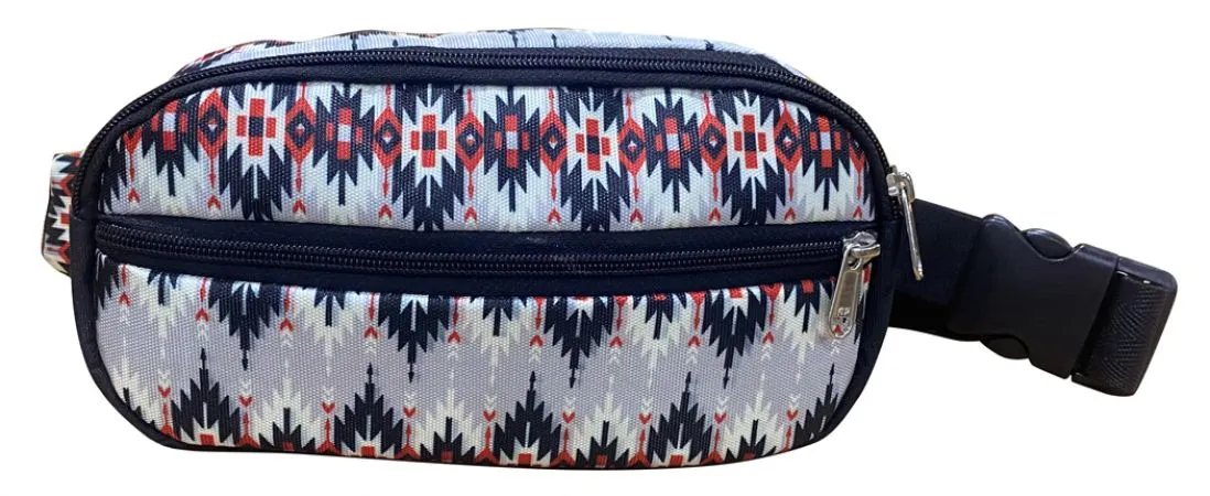Hip Pack (Fanny Pack) Bag with Grey Aztec design