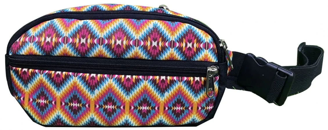 Hip Pack (Fanny Pack) Bag with Pink aztec design