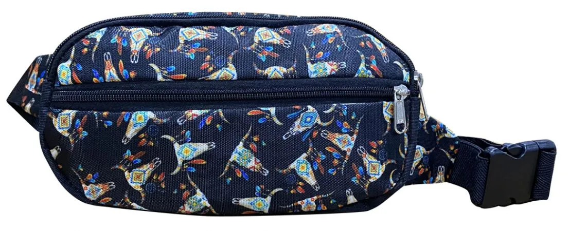 Hip Pack (Fanny Pack) Bag with Steer Skull design