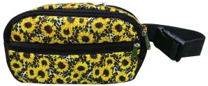 Hip Pack (Fanny Pack) Bag with Sunflower and cheetah print design