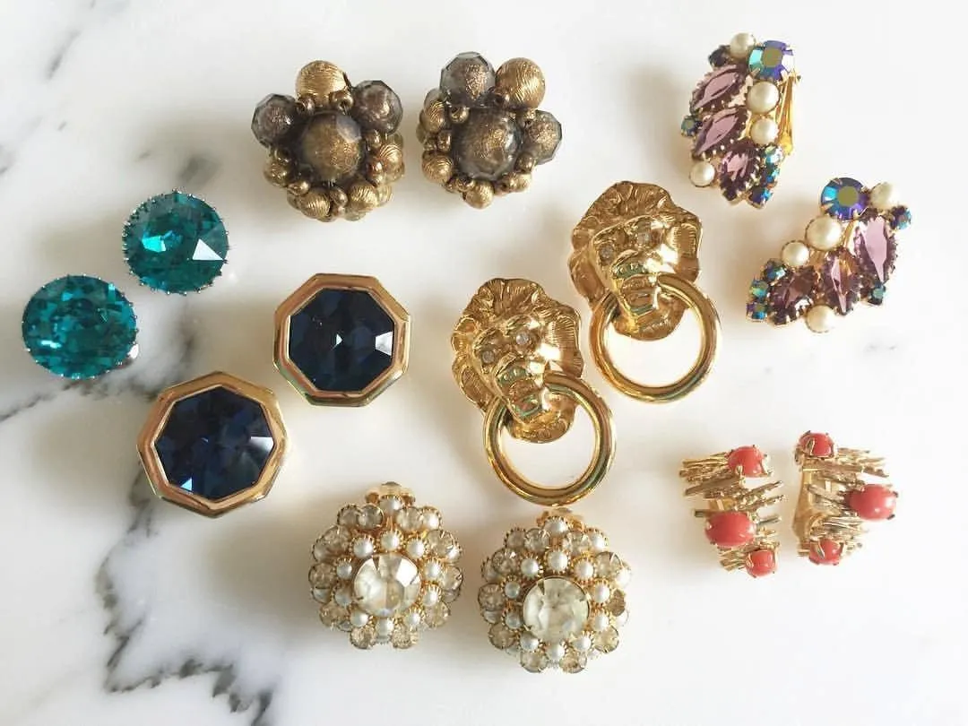 Hobe Smokey Topaz and Gold Bead Crystal Earrings