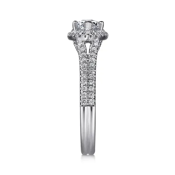 Horizontal Marquise Halo Diamond Engagement Ring Mounting