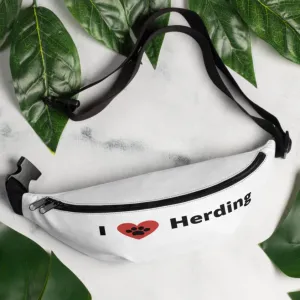 I Heart Herding Fanny Pack-White
