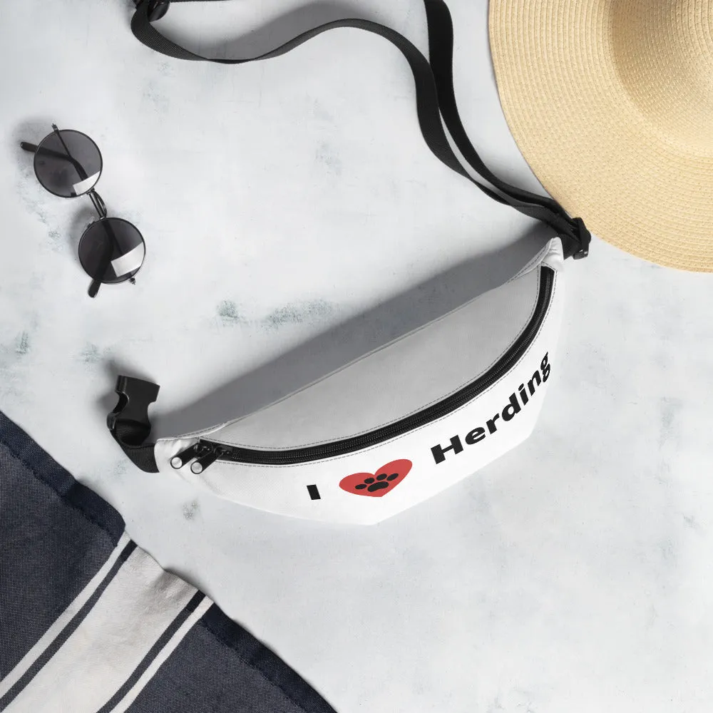 I Heart Herding Fanny Pack-White