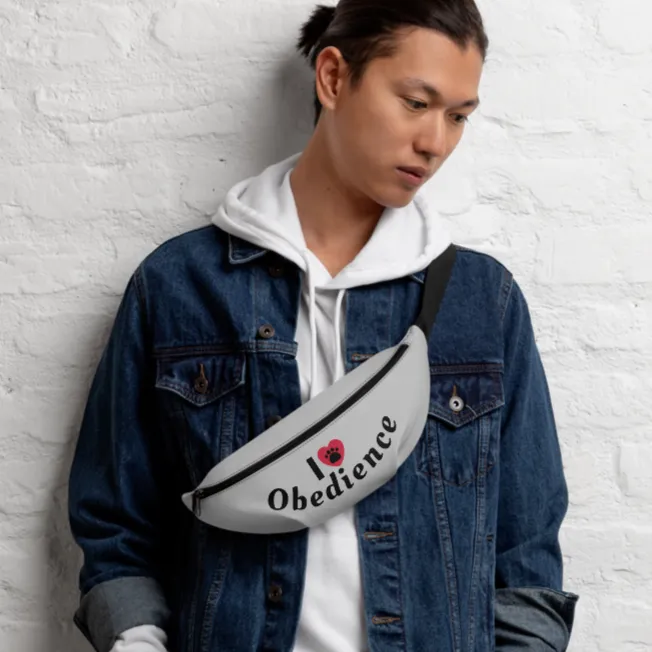 I Heart Obedience Fanny Pack-Grey