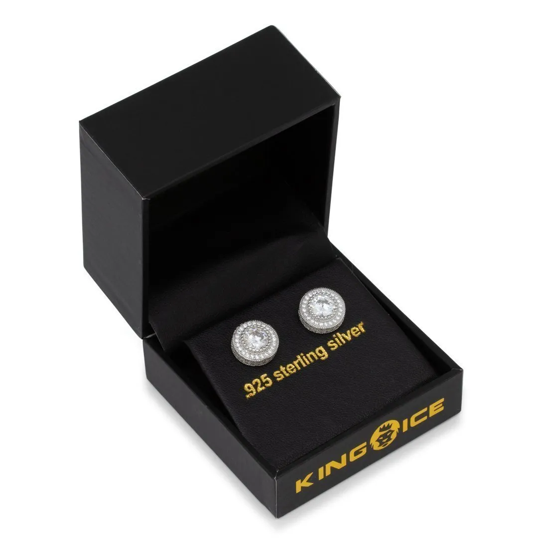 Iced Button Stud Earrings