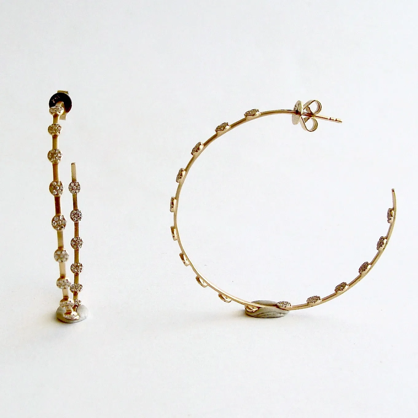 Inside Outside 14K Matte Gold Diamond Hoop Earrings - Ariana Earrings