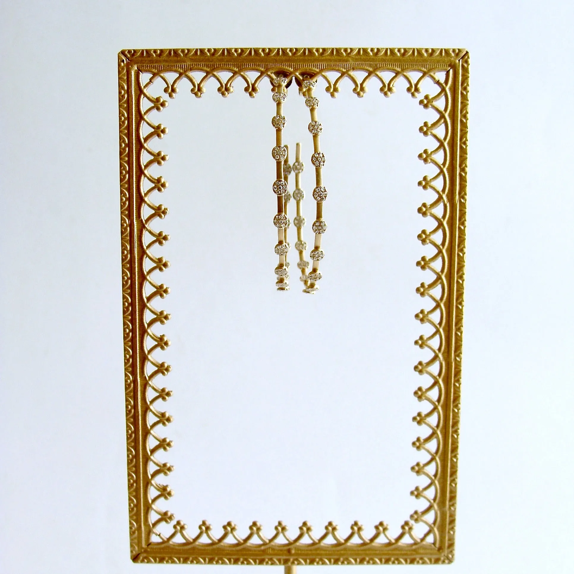 Inside Outside 14K Matte Gold Diamond Hoop Earrings - Ariana Earrings