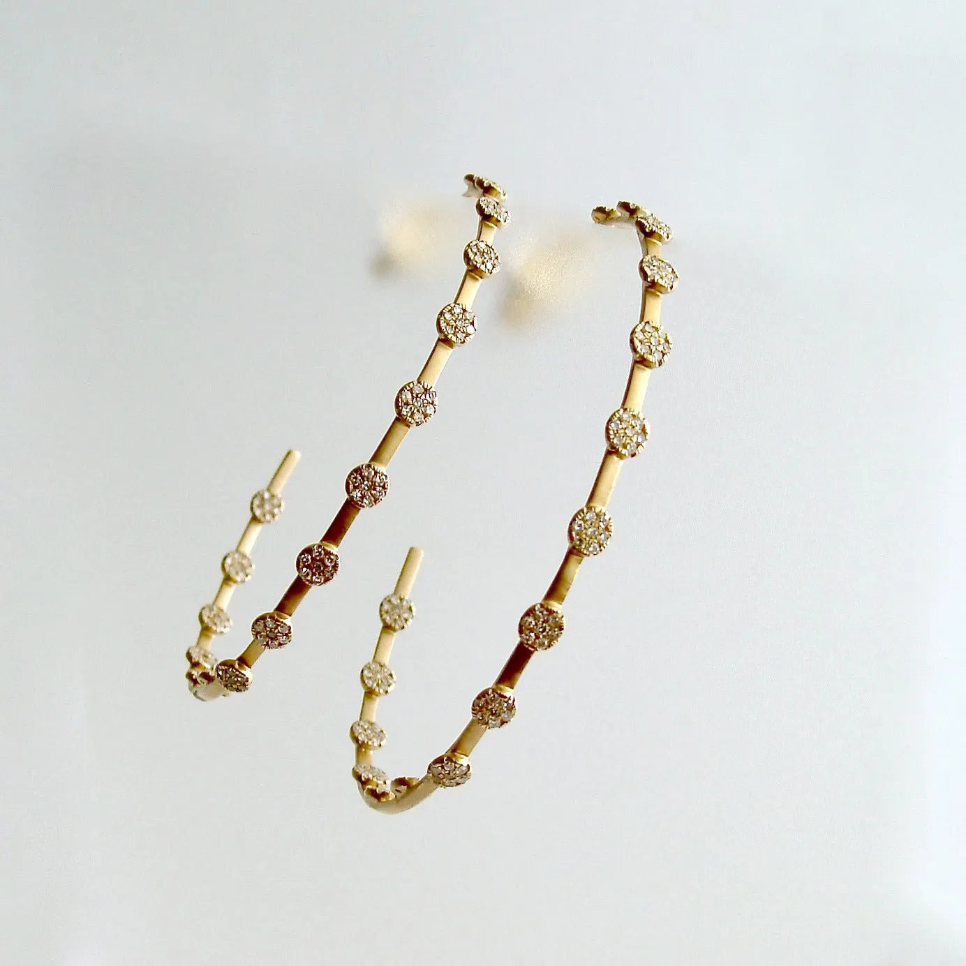 Inside Outside 14K Matte Gold Diamond Hoop Earrings - Ariana Earrings