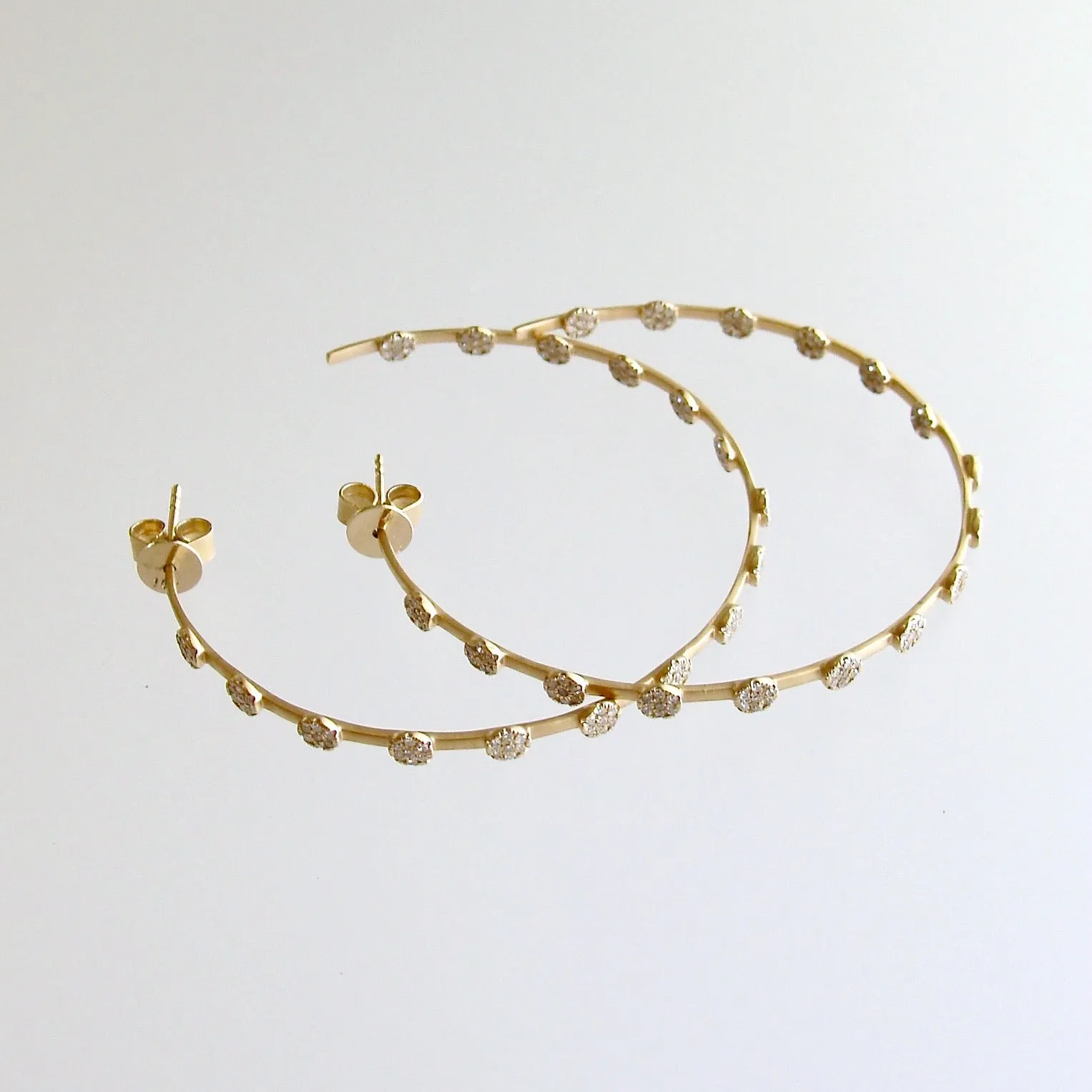 Inside Outside 14K Matte Gold Diamond Hoop Earrings - Ariana Earrings