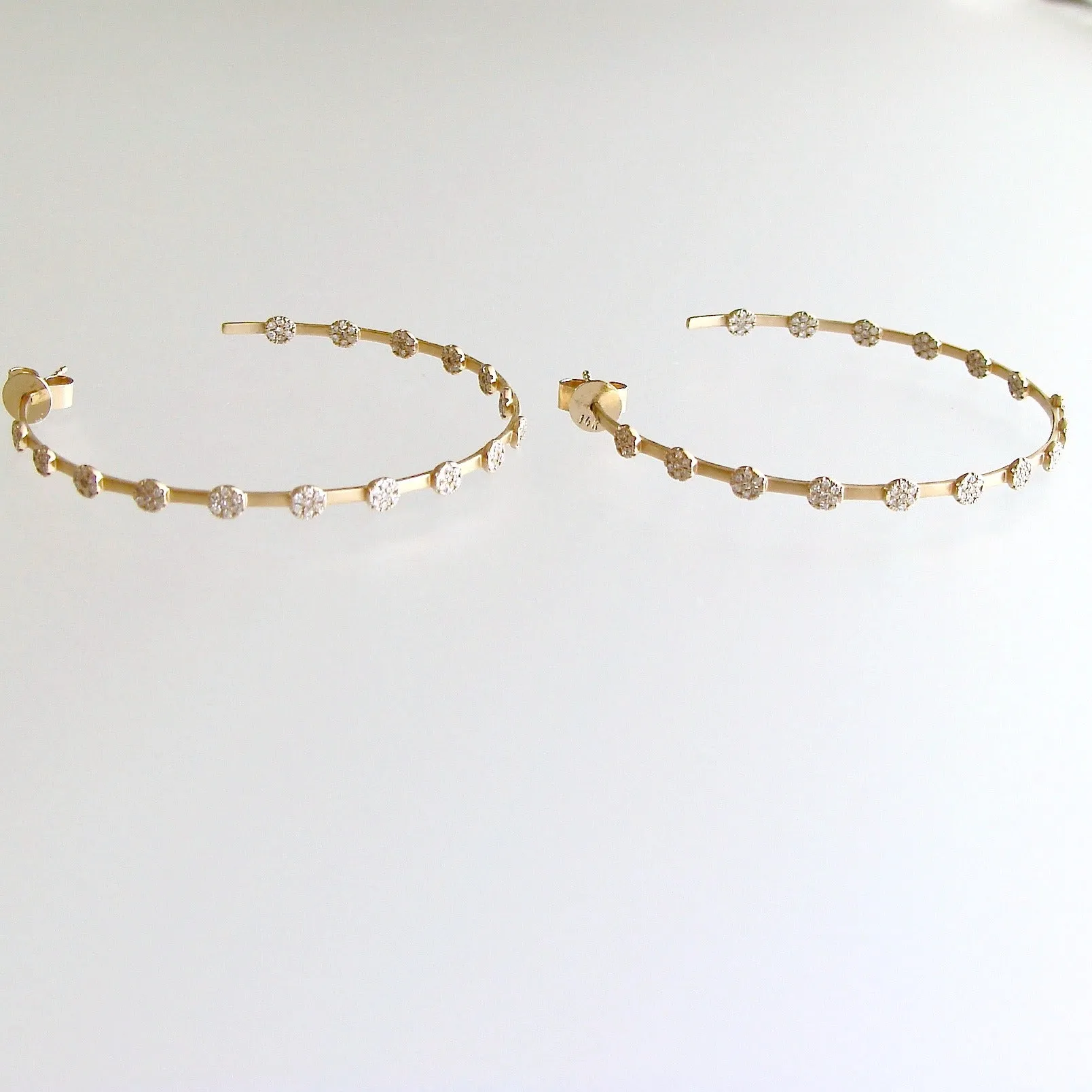 Inside Outside 14K Matte Gold Diamond Hoop Earrings - Ariana Earrings
