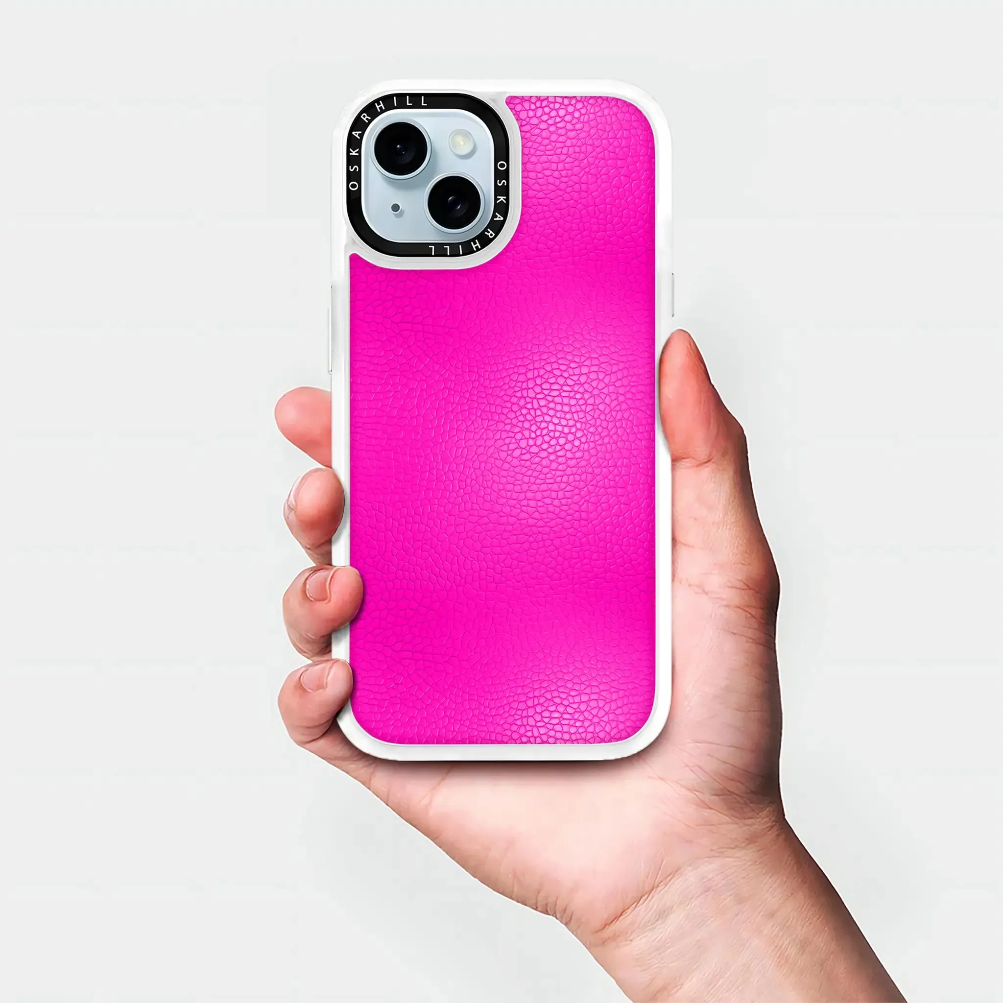 iPhone 15 Case Classic Leather — Shocking Pink