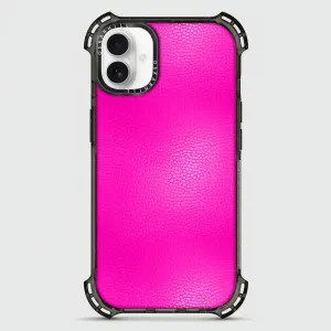 iPhone 16 Plus Case Bounce Leather — Shocking Pink