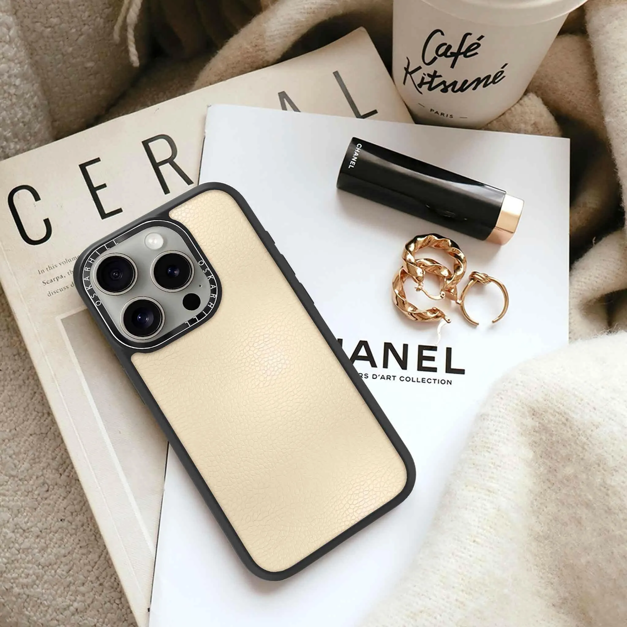iPhone 16 Pro Case Elite Leather — Almond