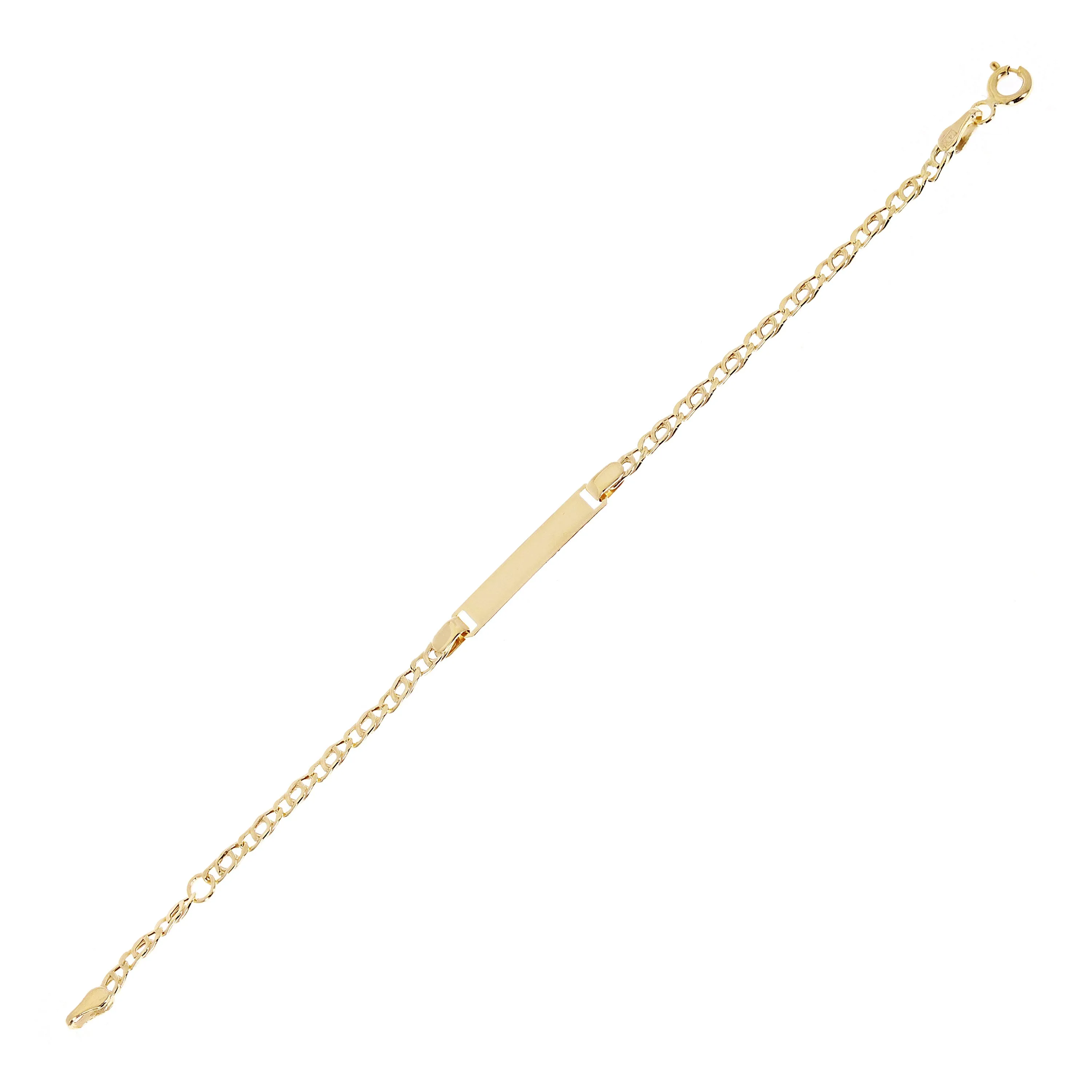 Italian 14k Yellow Gold Kids/Baby Engravable ID Bracelet 5.5" 3.5mm 1.4 grams
