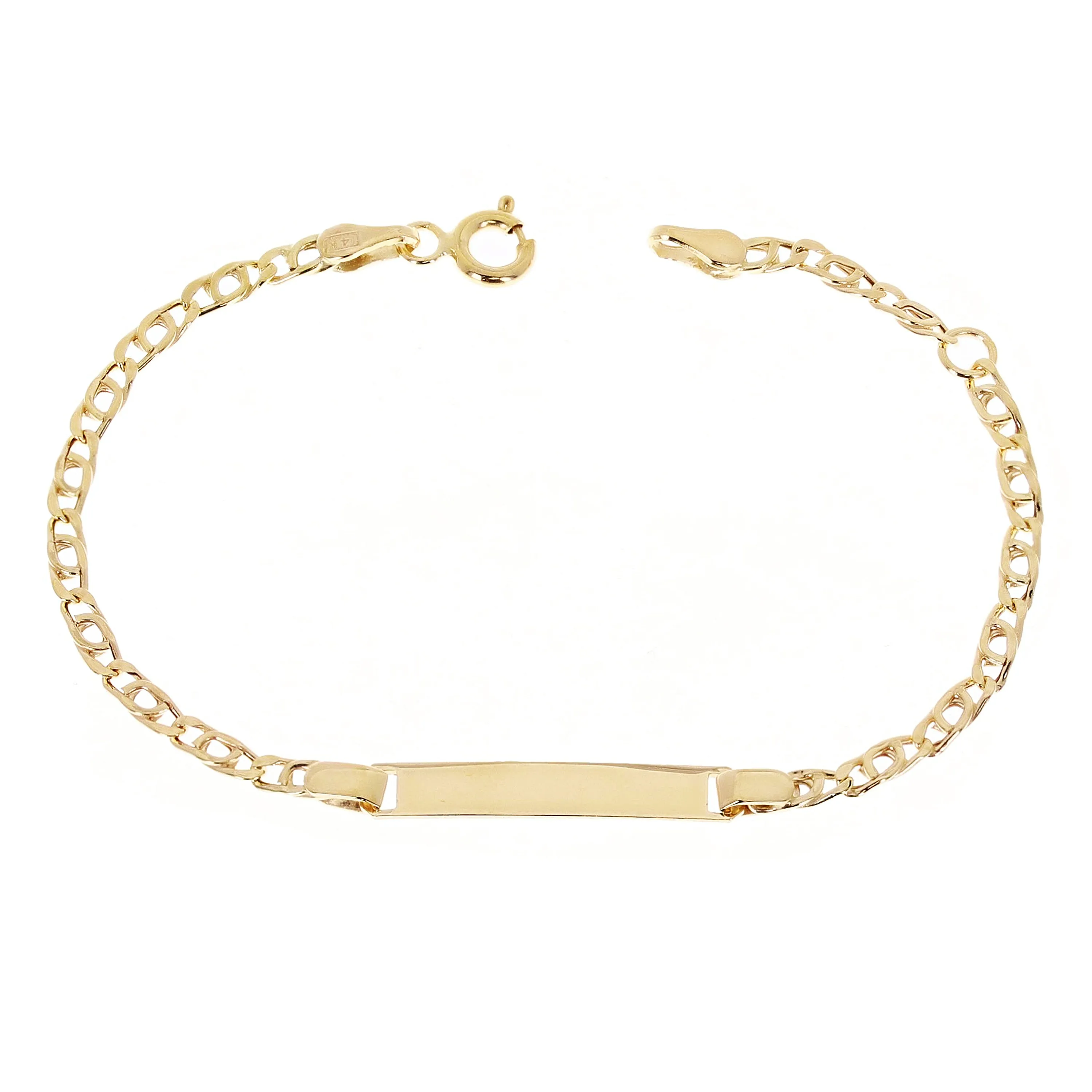 Italian 14k Yellow Gold Kids/Baby Engravable ID Bracelet 5.5" 3.5mm 1.4 grams