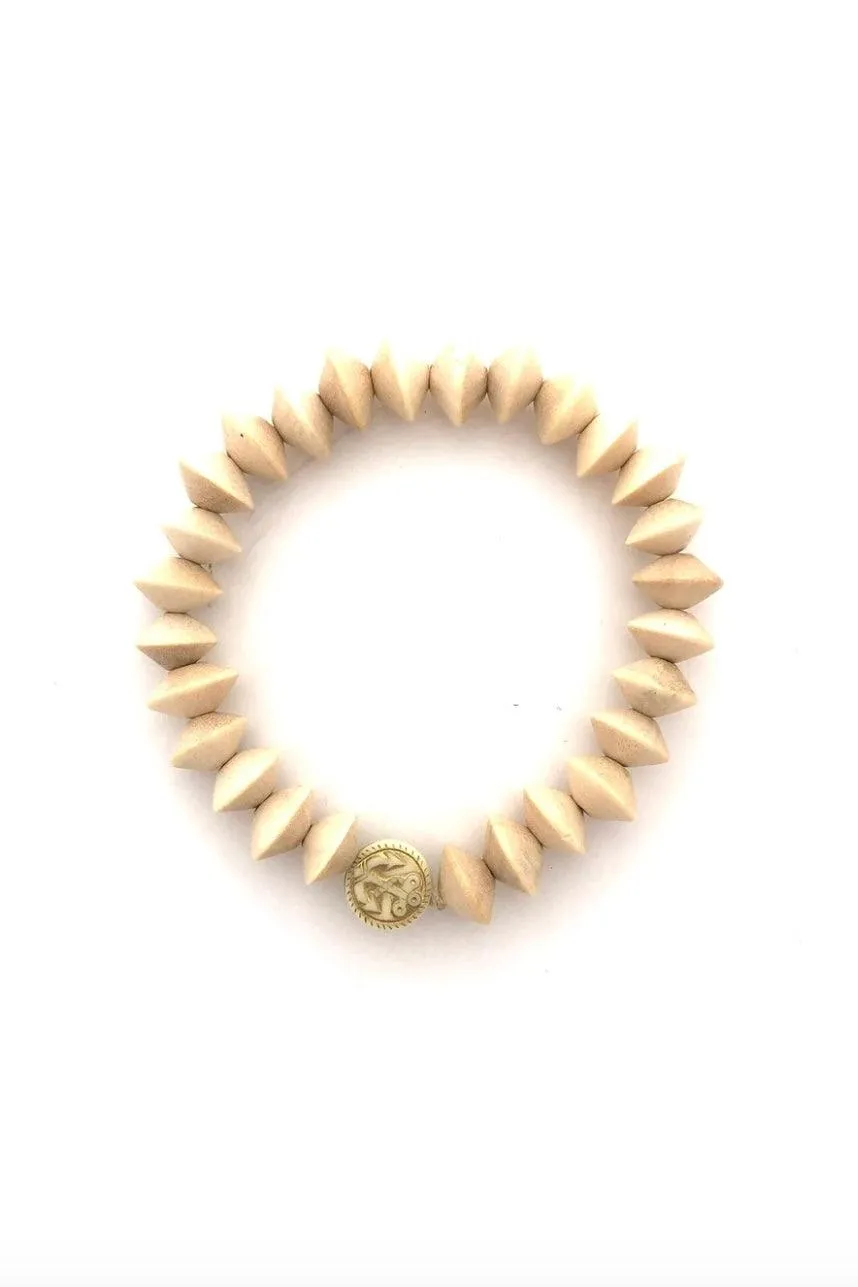 Ivory Wooden Bead Bracelet