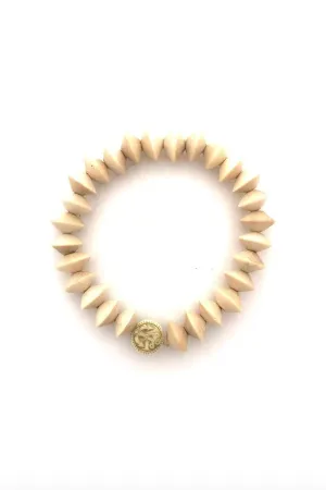 Ivory Wooden Bead Bracelet