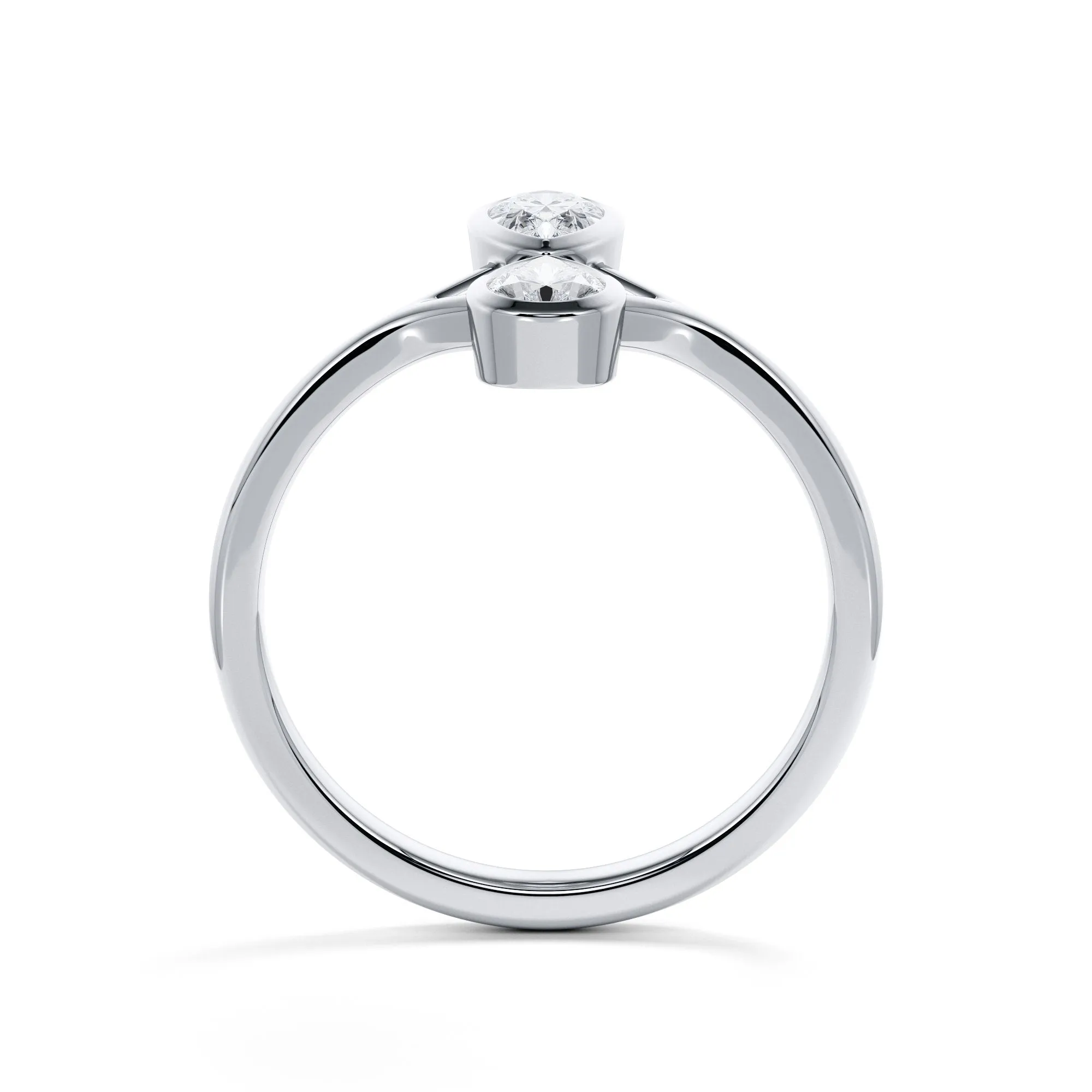 Izulu Twin Bezel Natural Pear Cut Diamond Engagement Ring