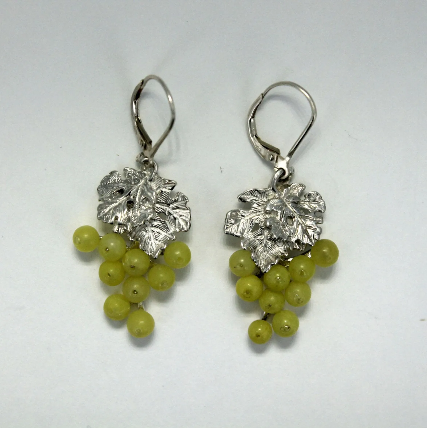 Jade Dangle Grape Cluster Earrings