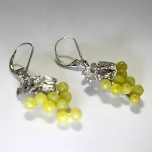 Jade Dangle Grape Cluster Earrings