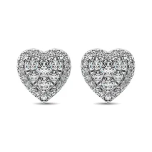 JDTK-62388W-E-P22-58 Diamond 3/4 ct tw Heart Earrings  in 14K Gold