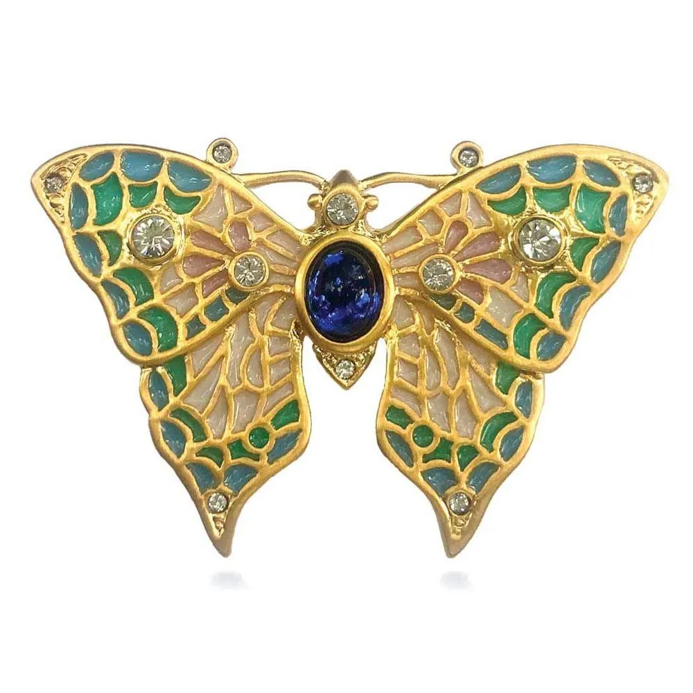 Jeweled Butterfly Brooch Pin