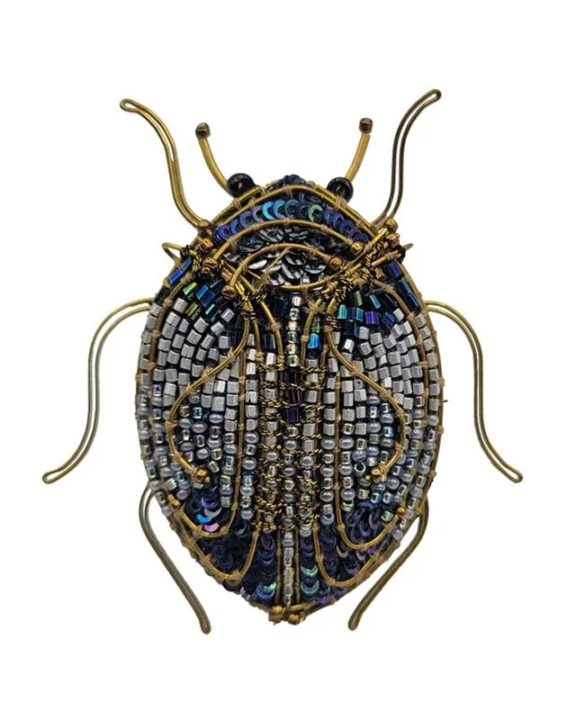 Jeweled Scarab Brooch