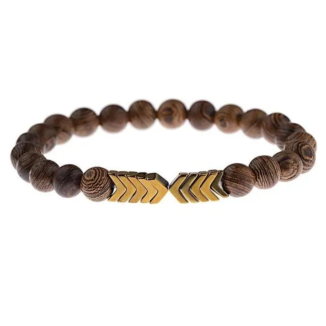 Jewellery - Lava Stone and Wooden Bead Boho Bracelets