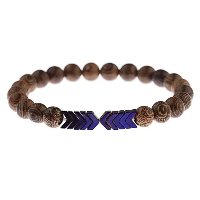Jewellery - Lava Stone and Wooden Bead Boho Bracelets